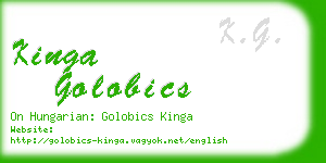 kinga golobics business card